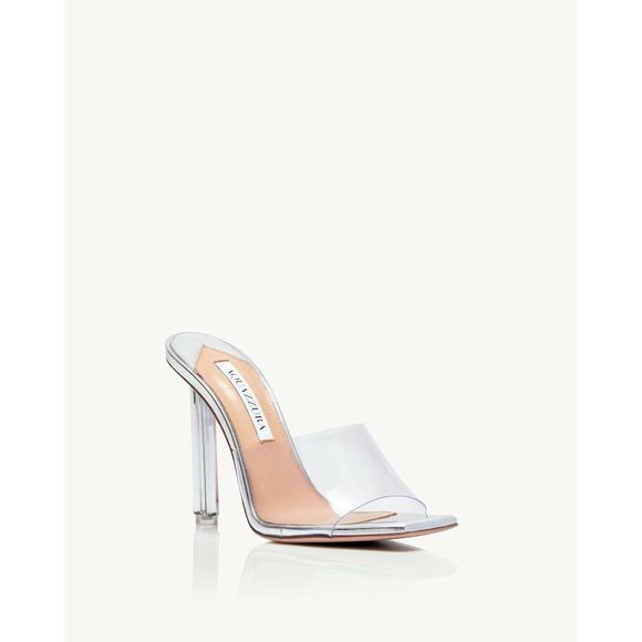 AQUAZZURA MIRROR MULE PLEXI 105 US 8.5 $995